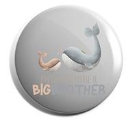Hippowarehouse Two Whales Siblings I'm going to be a big brother Badge