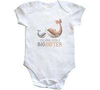 Hippowarehouse Two Whales Siblings I'm going to be a big sister baby vest bodysuit (short sleeve) boys girls