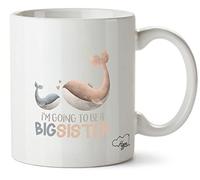 Hippowarehouse Two Whales Siblings I'm Going to be a Big Sister Printed Mug Various Colour Options Ceramic Cup Kitchenware 10oz