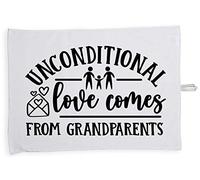 Hippowarehouse Unconditional love comes from Grandparents Tea Towel Eco Printed Dish Cloth Kitchen accessory 50cmx70cm 100% Cotton