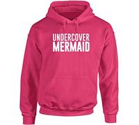 Hippowarehouse Undercover Mermaid Unisex Hoodie Hooded top (Specific Size Guide in Description) Fuchsia Pink