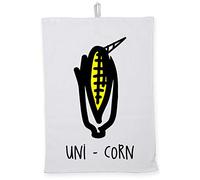 Hippowarehouse Unicorn, corn on the cob Tea Towel Eco Printed Dish Cloth Kitchen accessory 50cmx70cm 100% Cotton