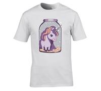 Hippowarehouse Unicorn in a Magical jar Unisex Short Sleeve t-Shirt XL Adult White