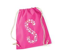 Hippowarehouse Unicorn letter S Drawstring Cotton School Gym Bag 37cm x 46cm, 12 litres