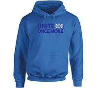 Hippowarehouse Unite Once More Unisex Hoodie Hooded top (Specific Size Guide in Description) Sapphire Blue