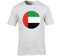 Hippowarehouse United Arab Emirates Flag Unisex Short Sleeve t-Shirt (Specific Size Guide in Description) White