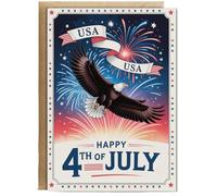 Hippowarehouse USA happy 4th of July Personalised Card A5 with envelope for him for her Funny Cards for Men and Women Blank inside option