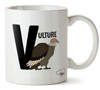 Hippowarehouse V is for Vulture Alphabet Animal Printed Mug Cup Ceramic 10oz