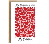 Hippowarehouse Valentine My Gorgeous Fiance Personalised Card A6 with envelope for him for her Funny Cards for Men and Women Blank inside option