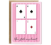 Hippowarehouse Valentine You stole my heart Personalised Card A6 with envelope for him for her Funny Cards for Men and Women Blank inside option