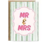 Hippowarehouse Valentines anniversary Mr & Mrs Personalised Card A6 with envelope for him for her Funny Cards for Men and Women Blank inside option