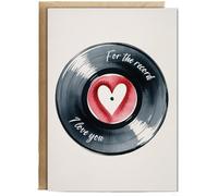 Hippowarehouse Valentines For the record I love you Personalised Card A6 with envelope for him for her Funny Cards for Men and Women Blank inside option