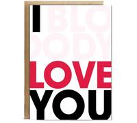 Hippowarehouse Valentines i bloody love you Personalised Card A5 with envelope for him for her Funny Cards for Men and Women Blank inside option