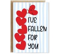 Hippowarehouse Valentines I've fallen for you Personalised Card A5 with envelope for him for her Funny Cards for Men and Women Blank inside option