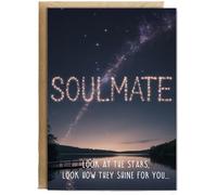 Hippowarehouse Valentines Look at the stars soulmate Personalised Card A5 with envelope for him for her Funny Cards for Men and Women Blank inside option