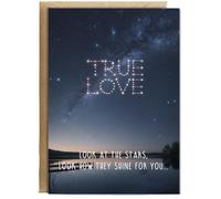 Hippowarehouse Valentines Look at the stars true love Personalised Card A5 with envelope for him for her Funny Cards for Men and Women Blank inside option