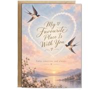 Hippowarehouse Valentines My favourite place is with you, today tomorrow and always Card - A5 with envelope for him for her Funny Cards for Men and Women