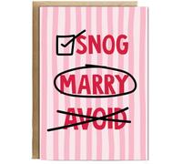 Hippowarehouse Valentines Snog Marry Avoid Personalised Card A6 with envelope for him for her Funny Cards for Men and Women Blank inside option