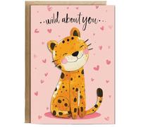 Hippowarehouse Valentines Wild about you Personalised Card A5 with envelope for him for her Funny Cards for Men and Women Blank inside option