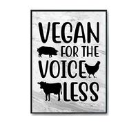 Hippowarehouse Vegan for the voiceless Printed Poster A2 Wall Art Design Classroom Room Gym Office Décor