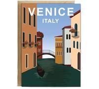 Hippowarehouse Venice Italy Birthday Card A5 Personalised with envelope for him for her Funny Cards for Men and Women Blank inside option