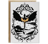 Hippowarehouse Violet's dragons in the sky Birthday Card A5 Personalised with envelope for him for her Funny Cards for Men and Women Blank inside option