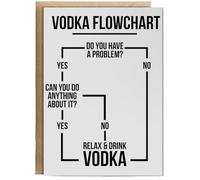 Hippowarehouse Vodka flowchart Birthday Card A5 Personalised with envelope for him for her Funny Cards for Men and Women Blank inside option
