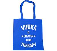 Hippowarehouse Vodka Is Cheaper Than Therapy Tote Shopping Gym Beach Bag 42cm x38cm, 10 litres