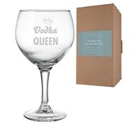 Hippowarehouse Vodka Queen Engraved Gin Glass Large Mum Sister Gift Bridesmaid Birthday Present