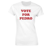 Hippowarehouse Vote for Pedro Womens Fitted Short Sleeve t-Shirt (Specific Size Guide in Description) White