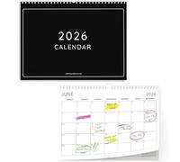 Hippowarehouse Wall Calendar 2026-2027 Family Wall Planner Easy to Write On School Organizer Minimalist Student A4 UK Bank Holidays 170gsm Paper for Home Business Office