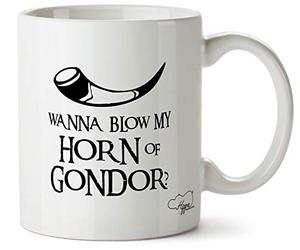 Hippowarehouse Wanna Blow My Horn of Gondor? Printed Mug Cup Ceramic 10oz