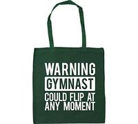 Hippowarehouse Warning Gymnast Could Flip At Any Moment Tote Shopping Gym Beach Bag 42cm x38cm, 10 litres