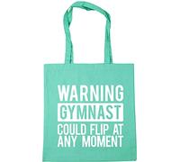 Hippowarehouse Warning Gymnast Could Flip At Any Moment Tote Shopping Gym Beach Bag 42cm x38cm, 10 litres