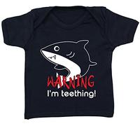 Hippowarehouse Warning I'm Teething Cute Shark Baby Unisex t-Shirt Short Sleeve Black