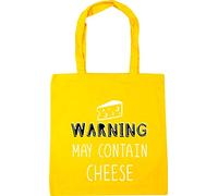 Hippowarehouse Warning May Contain Cheese Tote Shopping Gym Beach Bag 42cm x38cm, 10 litres