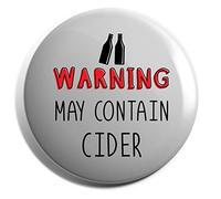 Hippowarehouse Warning May Contain Cider Badge Pin 25mm