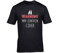 Hippowarehouse Warning May Contain Cider Unisex Short Sleeve t-Shirt (Specific Size Guide in Description) Black