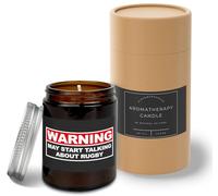 Hippowarehouse Warning May Start Talking About Rugby Candle Aromatherapy 40hr Scented Gift Set Anxiety Relief Sleep Vegan 200g LG
