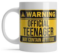 Hippowarehouse Warning Official Teenager May Contain Attitude Mug 13th Birthday Gift Boys Girls Teen 10oz hot Chocolate Printed Mug 10z