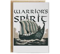Hippowarehouse Warriors Spirit Birthday Card A5 Personalised with envelope for him for her Funny Cards for Men and Women Blank inside option