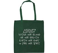 Hippowarehouse Water Our Blood, Air Our Breath, Earth Our Body and Fire our Spirit Tote Shopping Gym Beach Bag 42cm x38cm, 10 litres