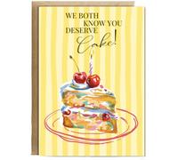 Hippowarehouse We both know you deserve some cake Personalised Card A6 with envelope for him for her Funny Cards for Men and Women Blank inside option
