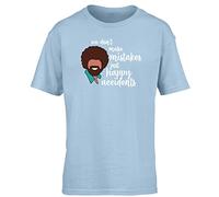 Hippowarehouse We Don't Make Mistakes just Happy Accidents bob Ross Kids Children's Short Sleeve t-Shirt Light Blue