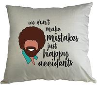 Hippowarehouse We don't make mistakes just happy accidents bob ross Printed Accessory Cushion Cover Optional Infill 41x41cm