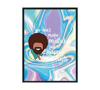 Hippowarehouse We don't make mistakes just happy accidents bob ross Printed Poster A4 Wall Art Design Classroom Room Gym Office Décor