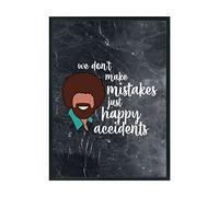 Hippowarehouse We don't make mistakes just happy accidents bob ross Printed Poster Wall Art Design Classroom Room Gym Office Décor Frame not included