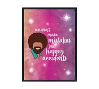 Hippowarehouse We don't make mistakes just happy accidents bob ross Printed Poster Wall Art Design Classroom Room Gym Office Décor Frame not included