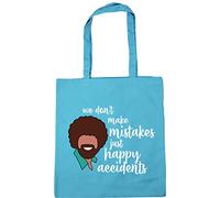 Hippowarehouse We don't make mistakes just happy accidents bob ross Tote Shopping Gym Beach Bag 42cm x38cm, 10 litres