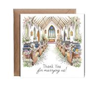 Hippowarehouse Wedding Officiant Thank You Card for Parish Priest or Vicar Thank You for Marrying Us Personalised Card. 15cm x 15cm with envelope for him for her Funny Cards for Men and Women Blank